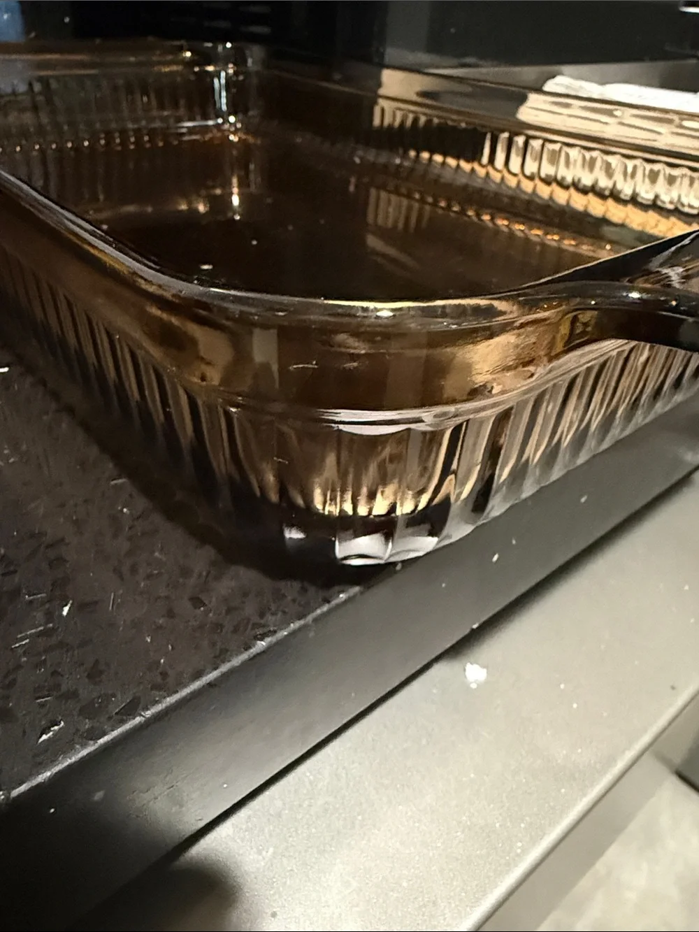 Smoky Brown Glass Baking Dish